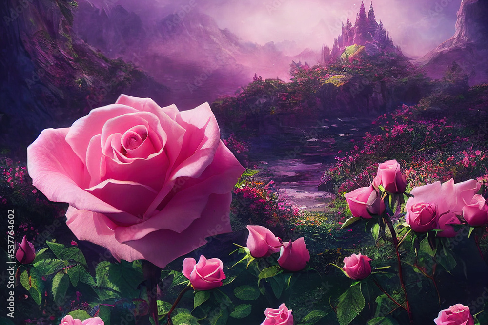 Beautiful Roses Landscape Beautiful Rose Flower Scenery