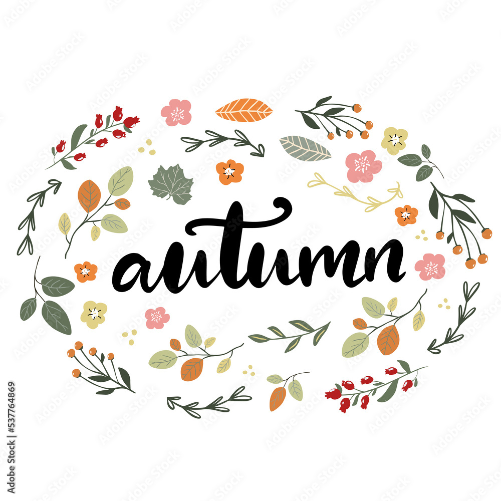 Thanksgiving lettering hand drawn phrase, fall banner, autumn word