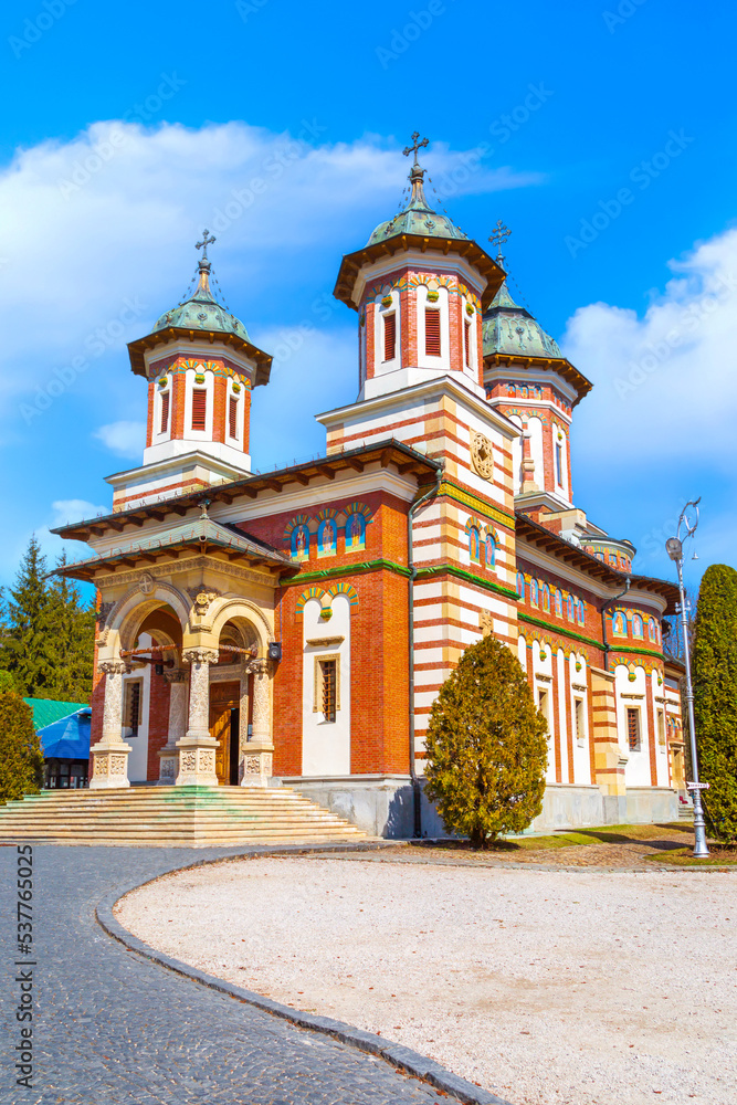 Sinaia Monastery on Prahova Valley, Carpathian Mountains, Romania.