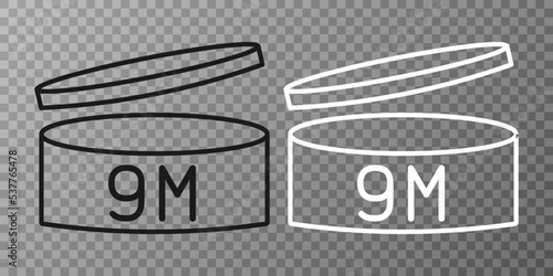 Expiration date 9 month icon. Period after opening symbol. Vector Illustration.