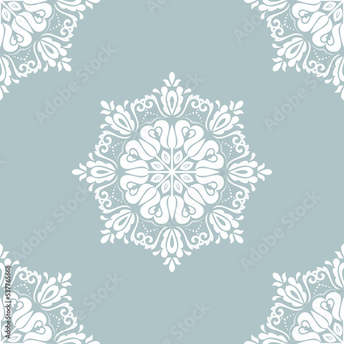 Orient classic white pattern. Seamless abstract background with vintage elements. Orient background. Ornament for wallpaper and packaging