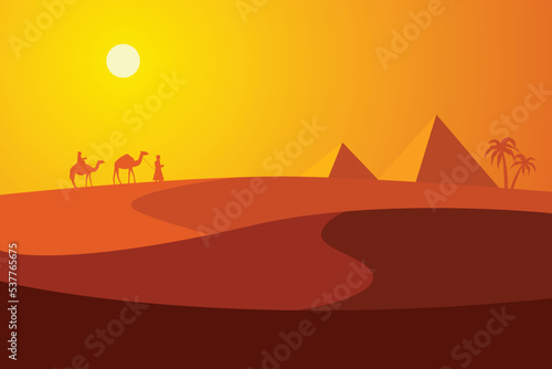 landscape with camels