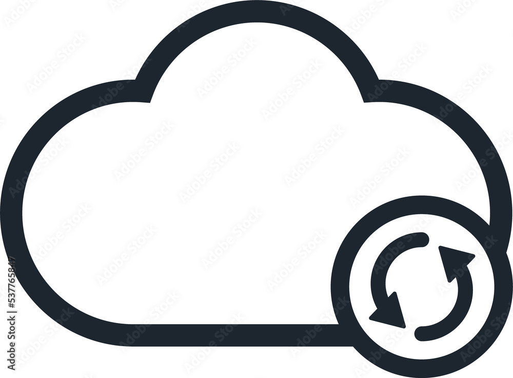 Cloud icon and rotation arrow. Cloud icon and rotation arrow.