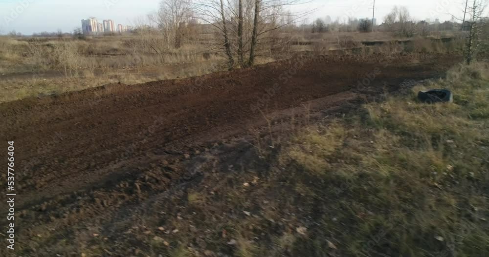 Ukraine. Bucha. 08.05.2021. Extreme Motocross Rider Racing. Enduro bike riding. Off Road Extreme Racing. Aerial. Competition Ukraine. Bucha. 08.05.2021. Extreme Motocross Rider Racing. Enduro bike riding. Off Road Extreme Racing. Aerial. Competition