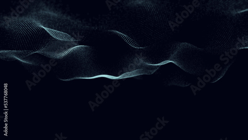 Digital colorful flowing particles wave background, dynamic futuristic flowing particles background, abstract dynamic mesh, Data visualization, cyberspace Big data technology, 3d rendering