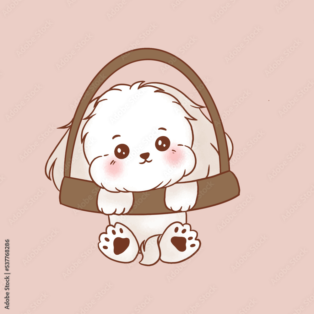 Fototapeta premium illustration cute dog cartoon. premium vector
