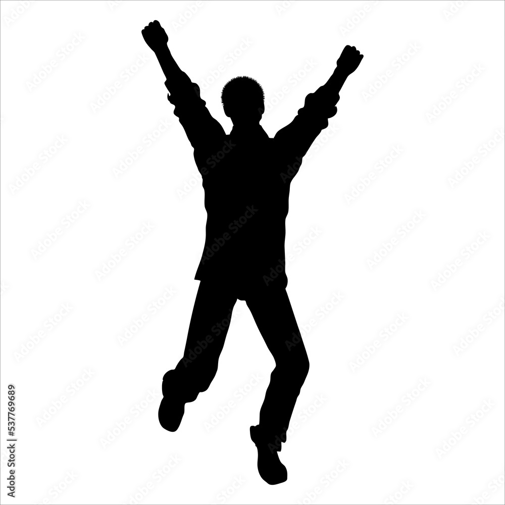 art illustration abstract symbol youth day logo silhouette icon of male boy young man person dance party freedom