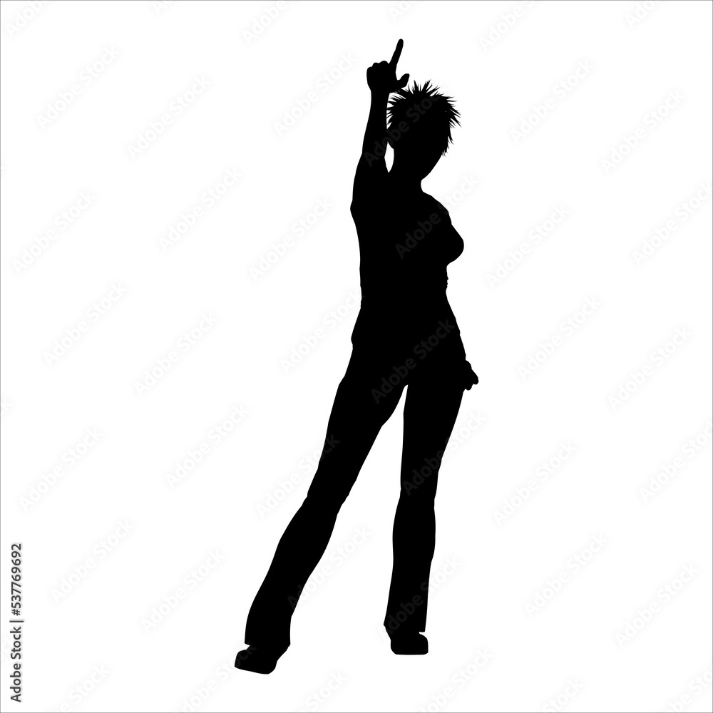 Fototapeta premium art illustration abstract symbol youth day logo silhouette icon of male boy young man person dance party freedom