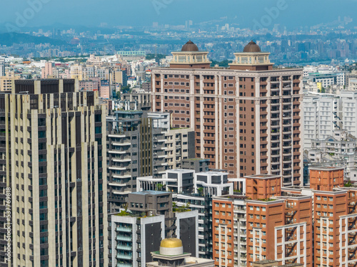 Top view of the city in Linkou district in New Taipei City of Taiwan