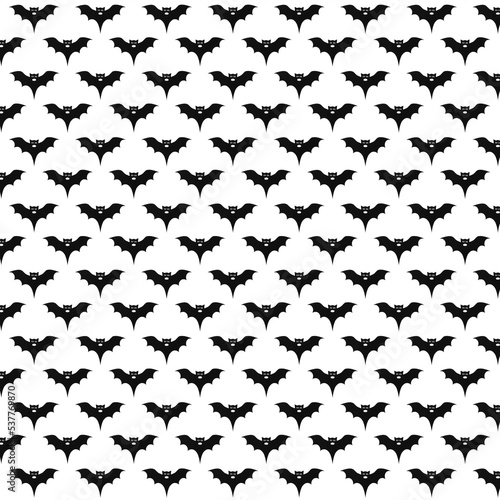 Halloween pattern. Black bats on a white background.