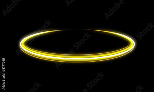 Abstract light effect isolated on black background, round sparcles and light lines. Abstract background for science, futuristic, energy.