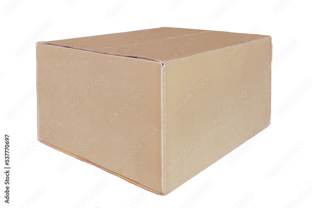 Closed cardboard box isolated on a white background. Closed cardboard box isolated on a white background.