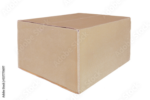 Closed cardboard box isolated on a white background. © Alfredo