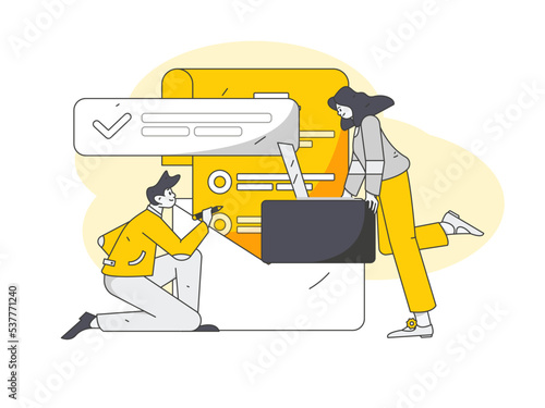 Business work character flat vector concept operation illustration
