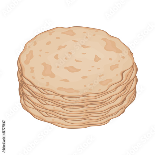 Stack of pancakes, color vector isolated cartoon-style illustration