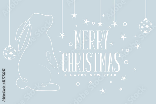 Chinese new year. 2023 New year. Rabbit horoscope sign. 2023 design. New year symbol. 2023 logo design. Chinese horoscope rabbit with 2023. Flat minimalism vector illustration.