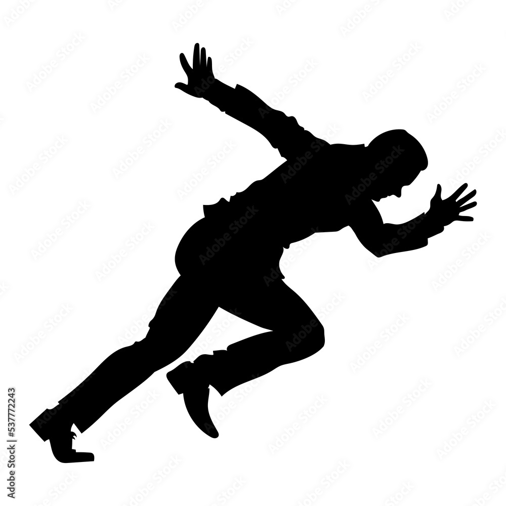 silhouette of a running businessman in a suit
silhouette of a running businessman in a suit