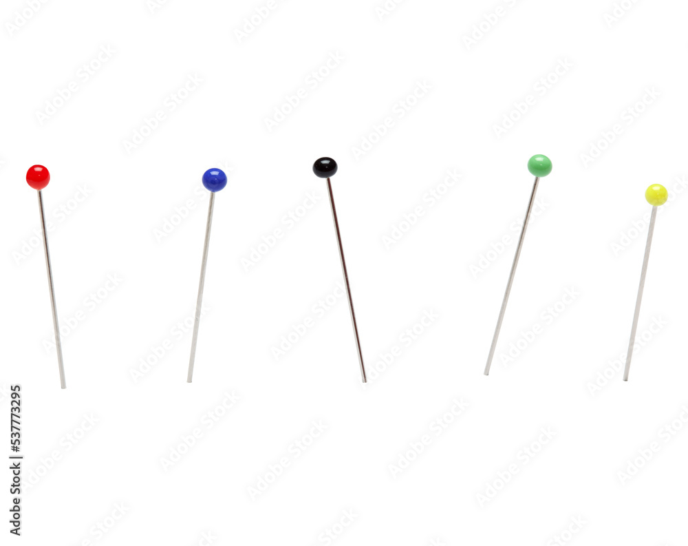 Needle Pins on White Background