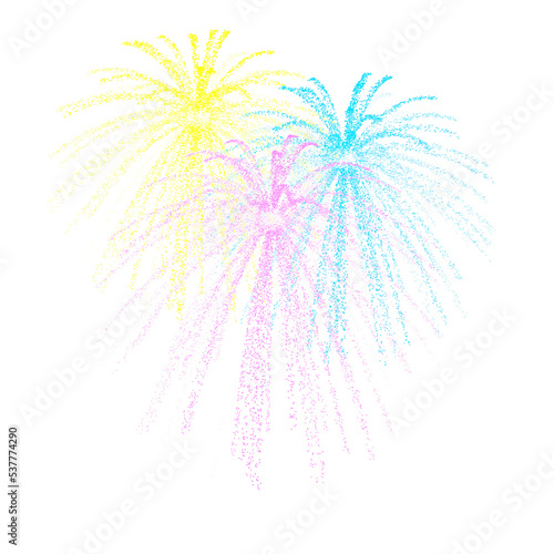 Colorful fireworks for celebration.3D rendering