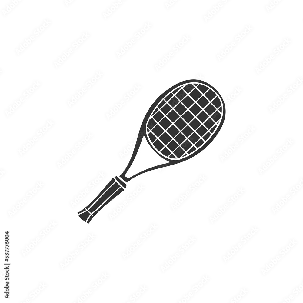 Tennis Racket Icon Silhouette Illustration. Paddle Vector Graphic ...