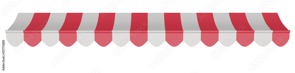 Striped sunshade for restaurants, stores, or markets. PNG roof - obrazy, fototapety, plakaty 