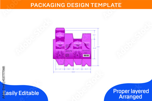 SYRUP BOX 30 ml PACKAGING DESIGN TEMPLATE