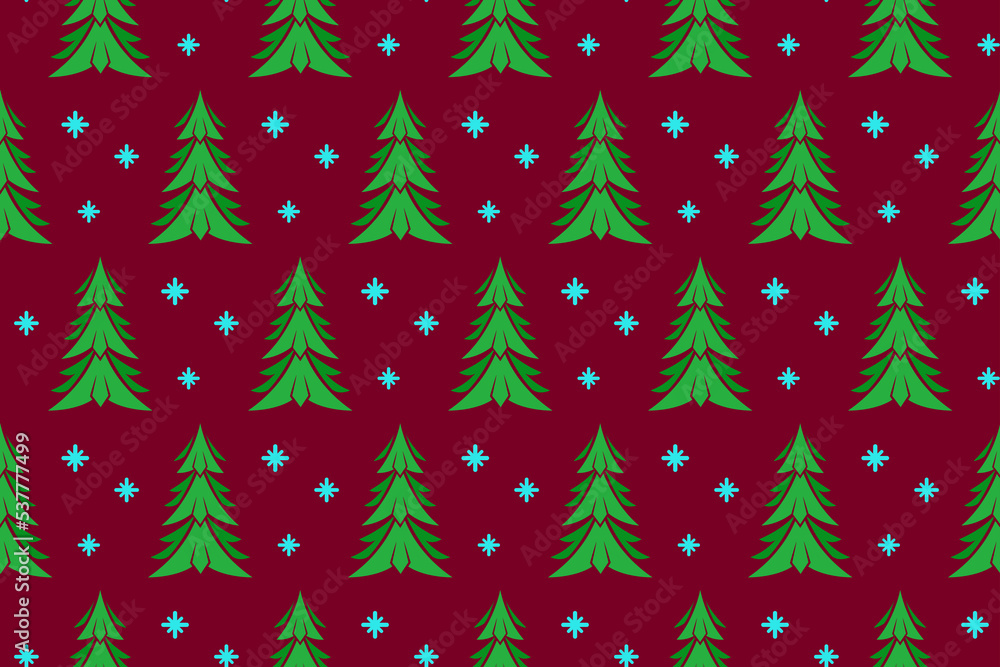 Obraz premium Repeating Christmas trees pattern. For Christmas wallpaper, background, cover design.
