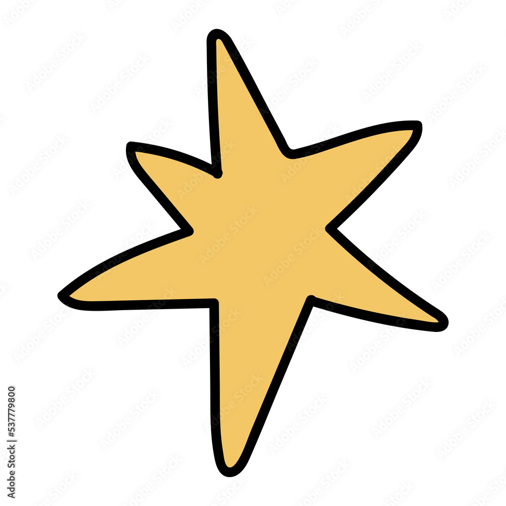 Minimal scandinavian doodle star isolated on transparent background. Nordic doodle in folklore style Minimal scandinavian doodle star isolated on transparent background. Nordic doodle in folklore style