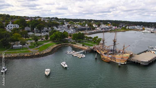 Aerial view of the Mayflower in Plymouth MA photo