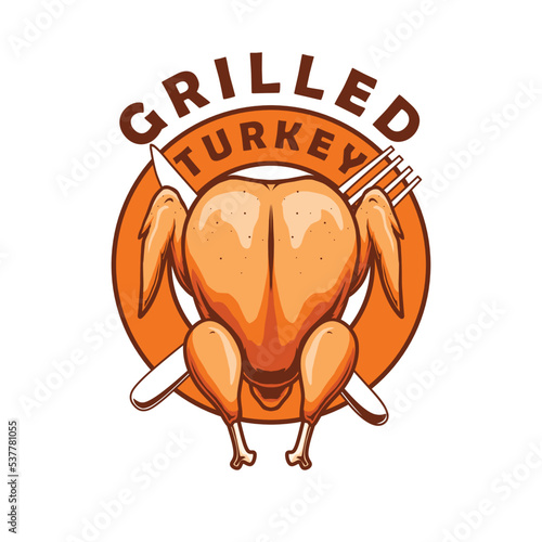 grill turkey chicken logo design