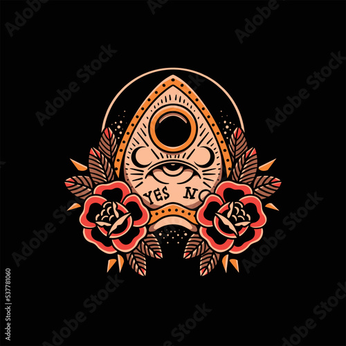 oldschool ouija tattoo vector design