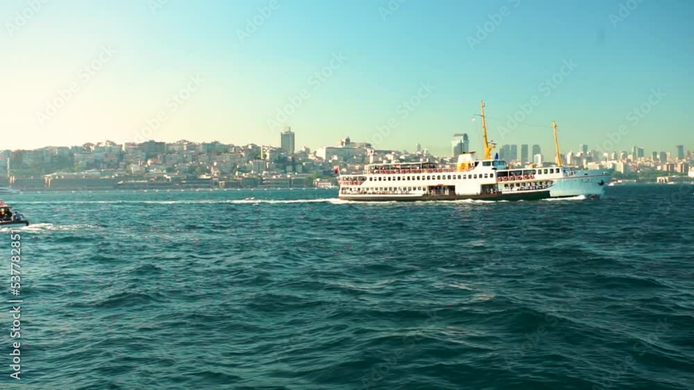ferry crossing Bosphorus strait in Istanbul city ferry crossing Bosphorus strait in Istanbul city