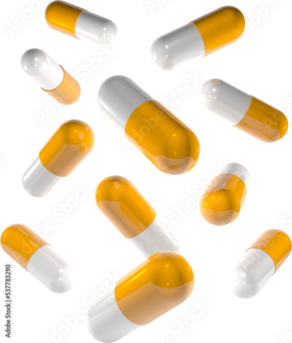 Medical pill falling photo