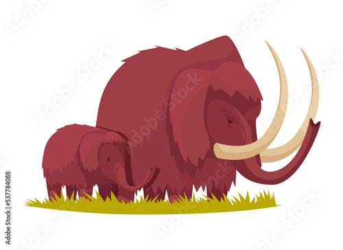 Cartoon Mammoths Illustration