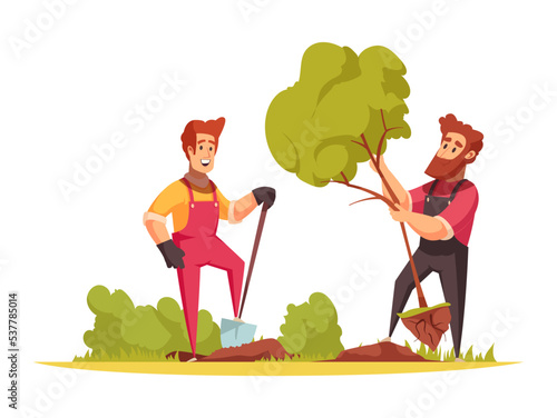 Horticulture Cartoon Composition