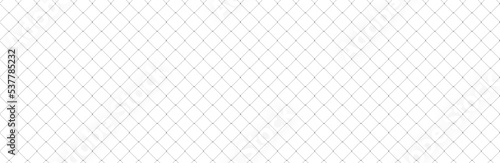 Net texture pattern on white background. Net texture pattern for backdrop and wallpaper. Realistic net pattern with black squares. Geometric background, vector illustration