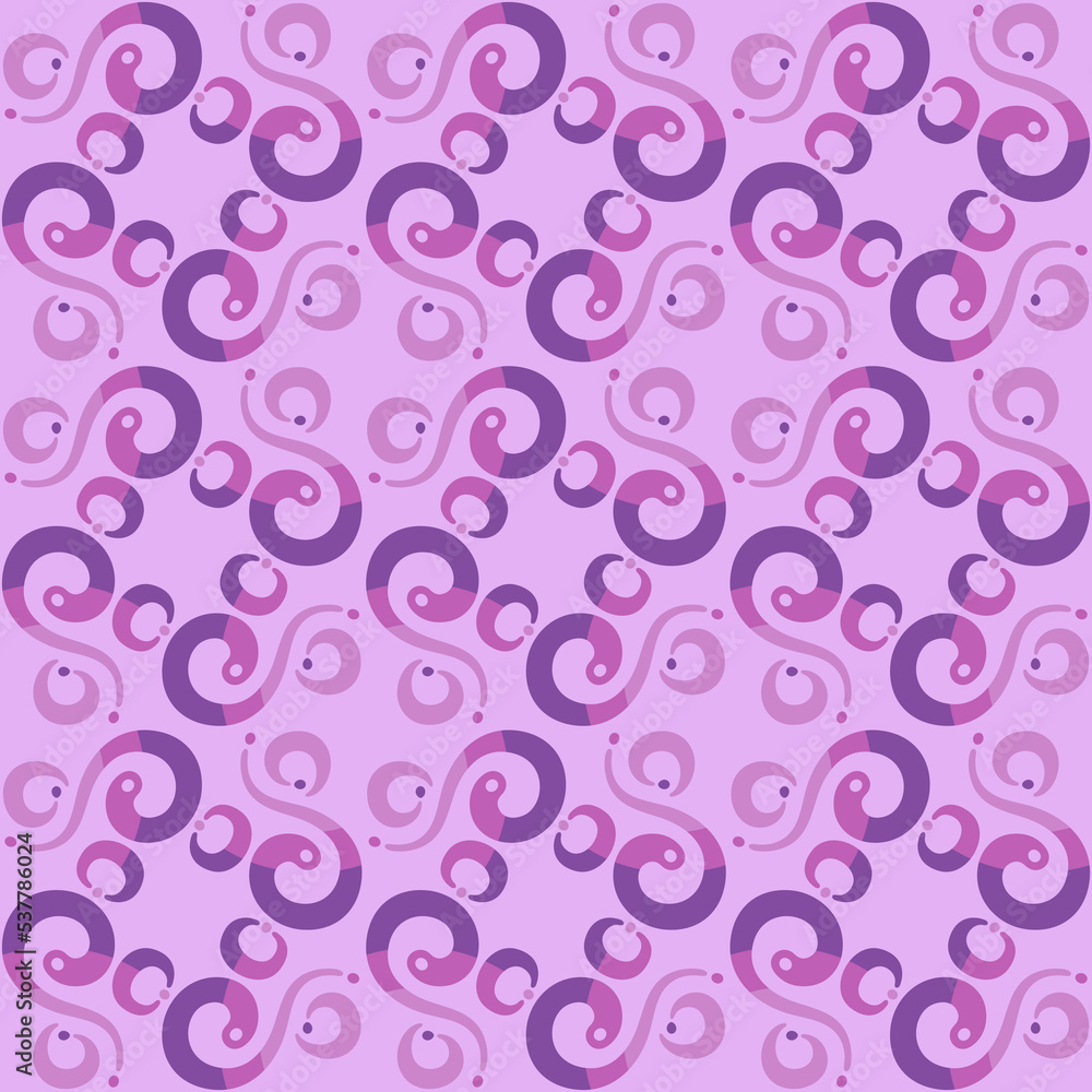 Seamless tile pattern in traditional style. Simple abstract spiral shapes. Flat vector graphics. Seamless tile pattern in traditional style. Simple abstract spiral shapes. Flat vector graphics.