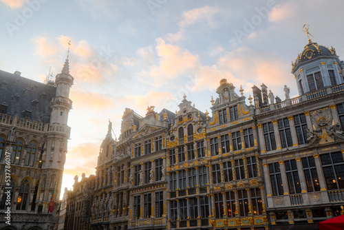 Grand place in Brussels   beautiful square during Chrismas evening in Brussels   Belgium   November 29   2019