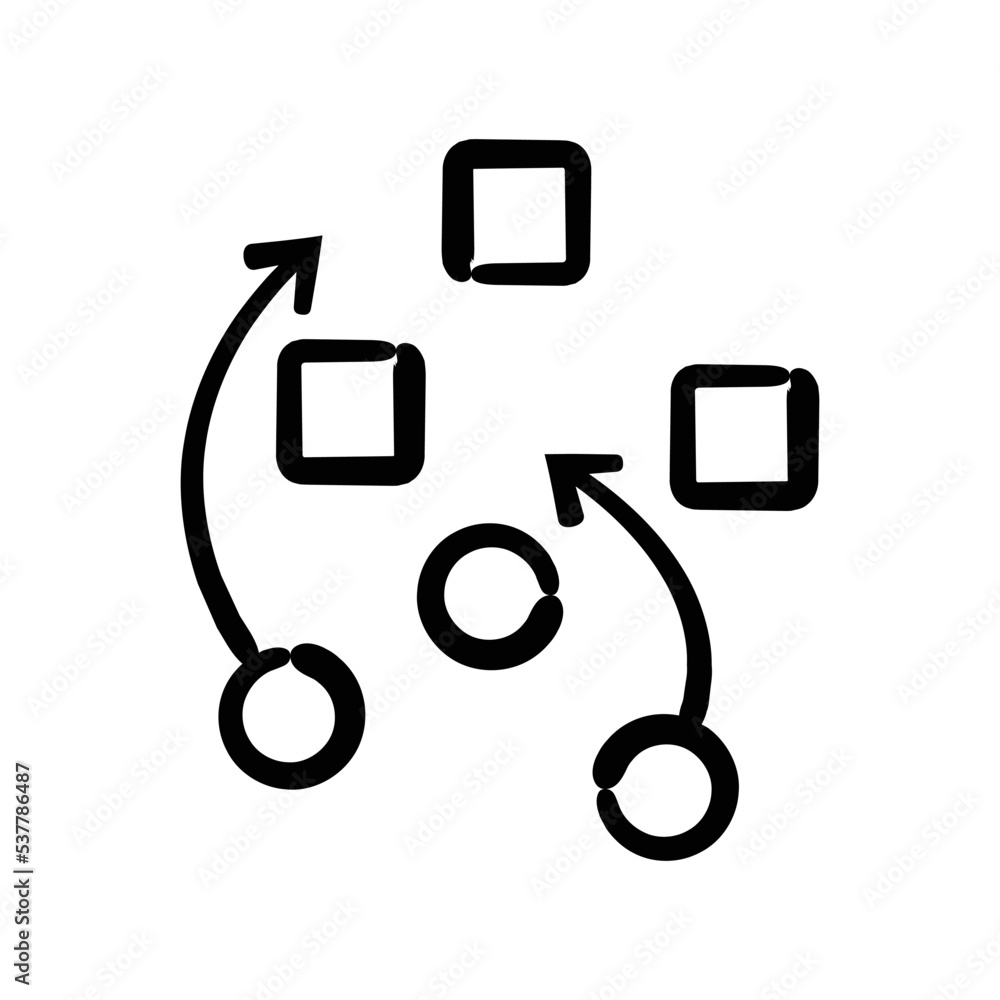 Sport tactics hand-drawn icon vector graphic illustration Sport tactics hand-drawn icon vector graphic illustration