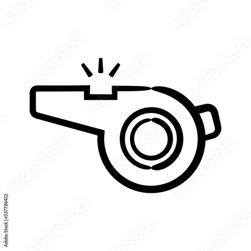 Whistle hand-drawn icon vector graphic illustration