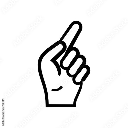 Hand gesture instruct hand-drawn icon vector graphic illustration