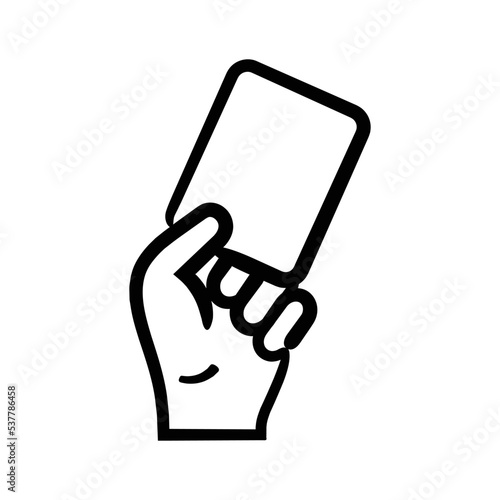 Referee penalty card hand-drawn icon vector graphic illustration