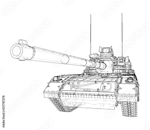 Tank. Vector rendering of 3d