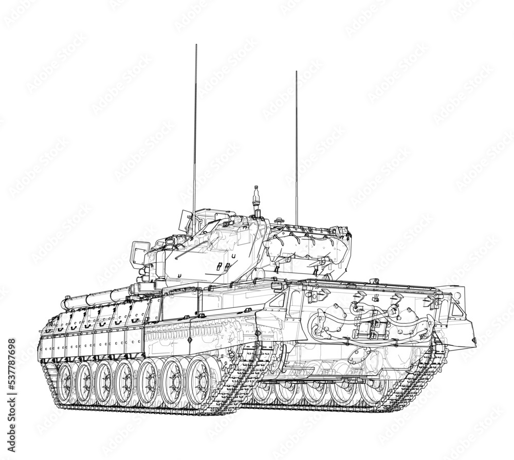 Tank. Vector rendering of 3d