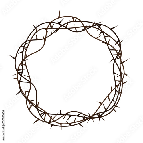 Crown of thorns isolated on white background. Vector illustration.