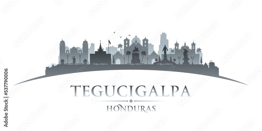 Tegucigalpa Honduras city silhouette white background