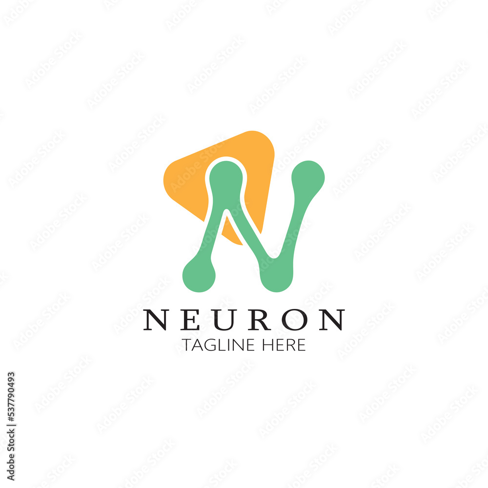 Neuron logo or nerve cell logo design,molecule logo illustration template icon with vector concept Neuron logo or nerve cell logo design,molecule logo illustration template icon with vector concept