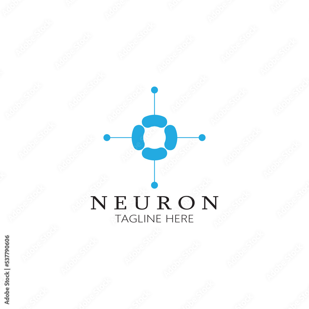 Neuron logo or nerve cell logo design,molecule logo illustration template icon with vector concept Neuron logo or nerve cell logo design,molecule logo illustration template icon with vector concept