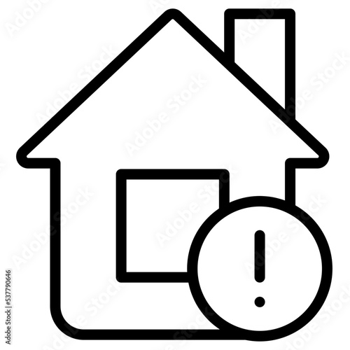 exclamation mark house icon
