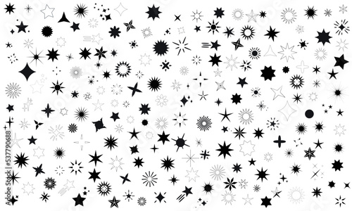 Pack étoiles noir fond blanc multiples